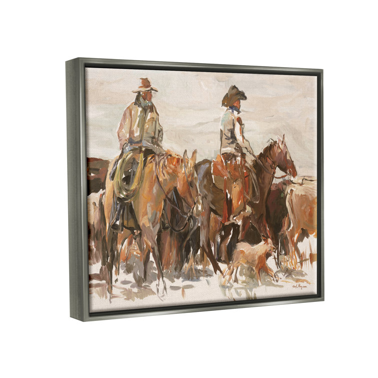 Rosalind Wheeler Cowboys And Horses Farm Western Painting by Marilyn